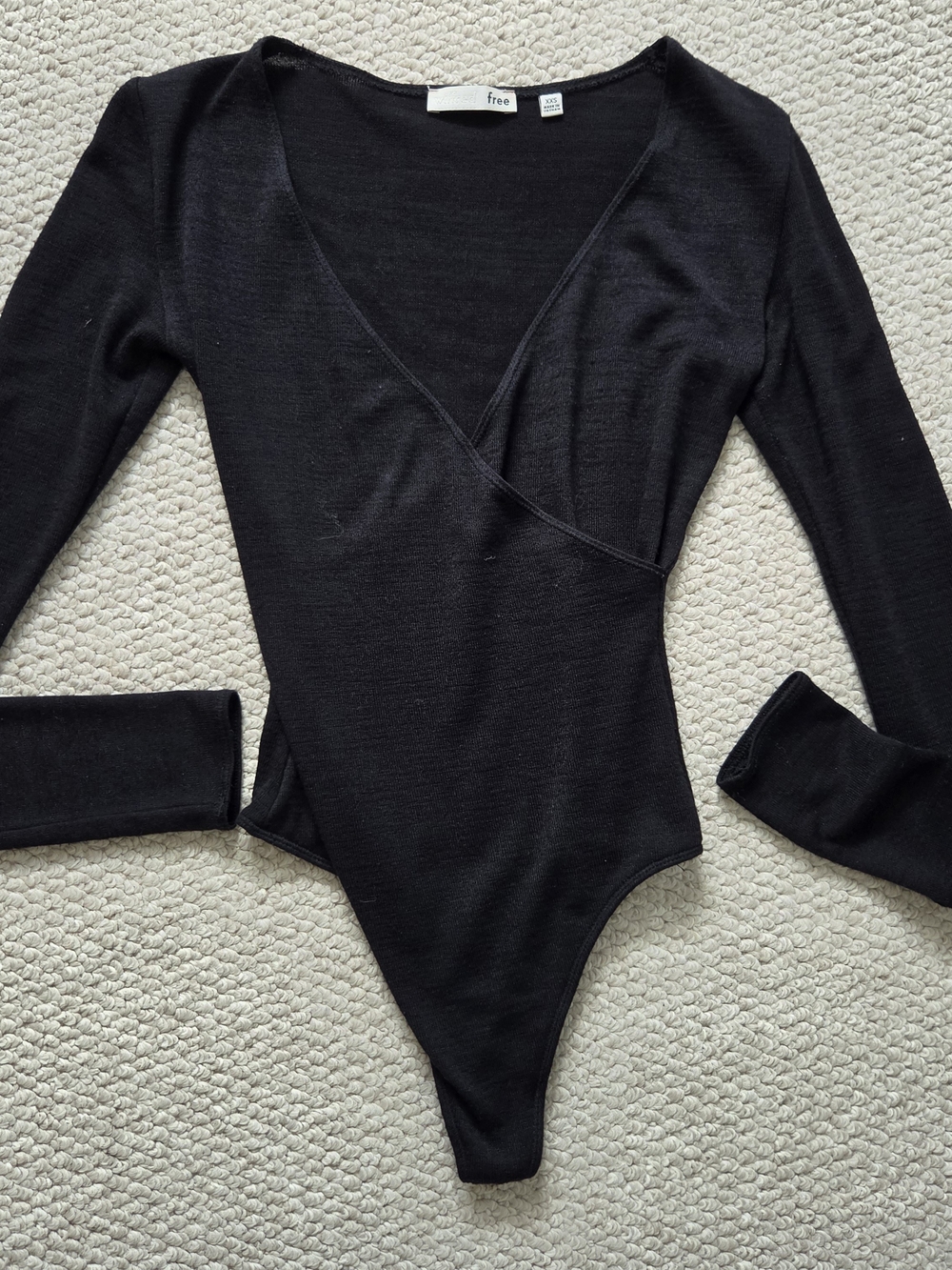 Wilfred Black Wrap-Style Long Sleeve Bodysuit XXS